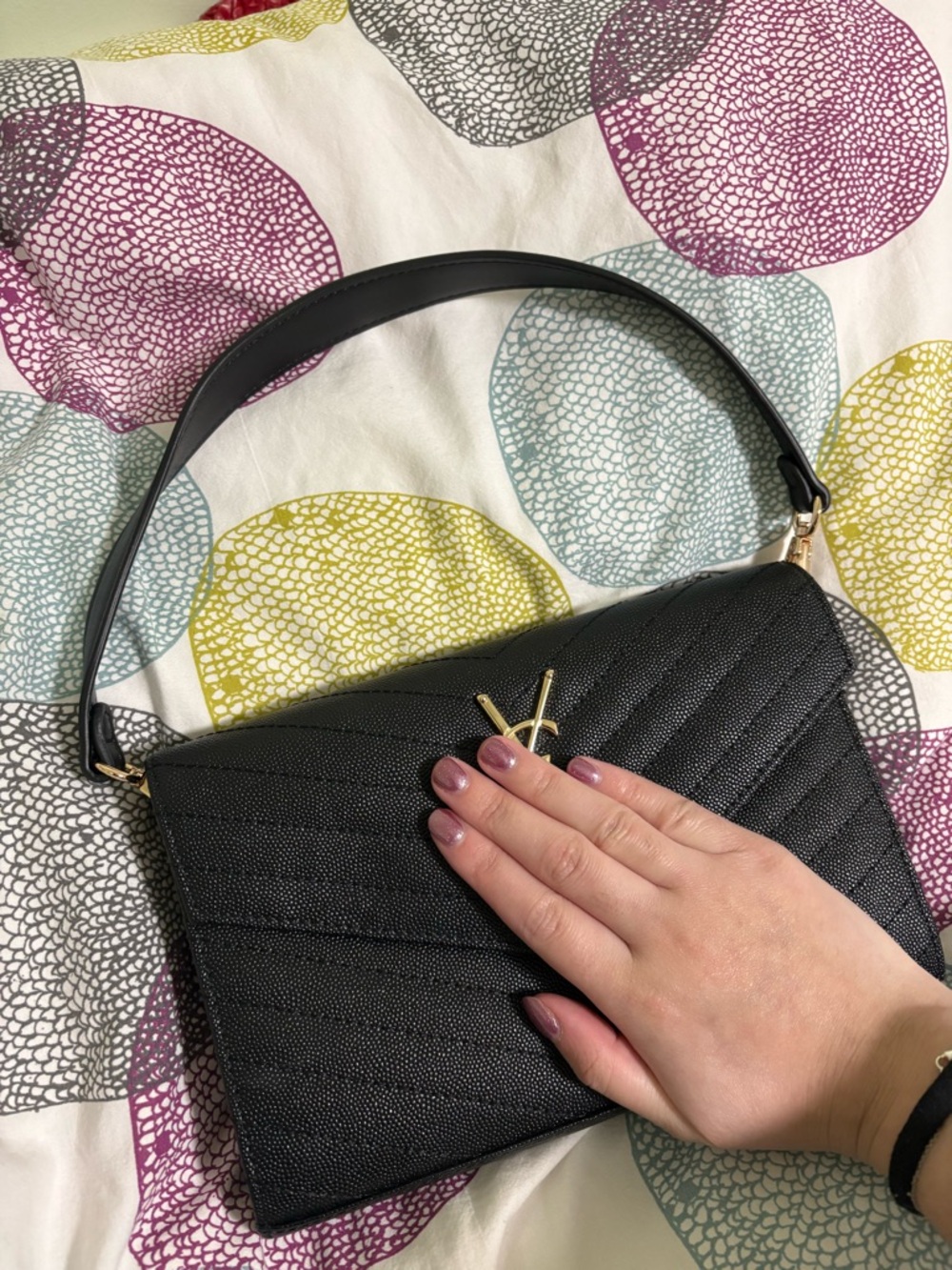 Black Quilted Shoulder Purse